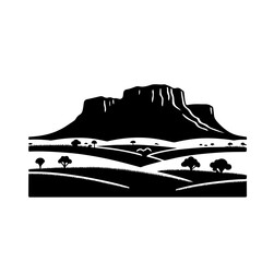 Fototapeta na wymiar Tableland Landscape Vector Logo Art