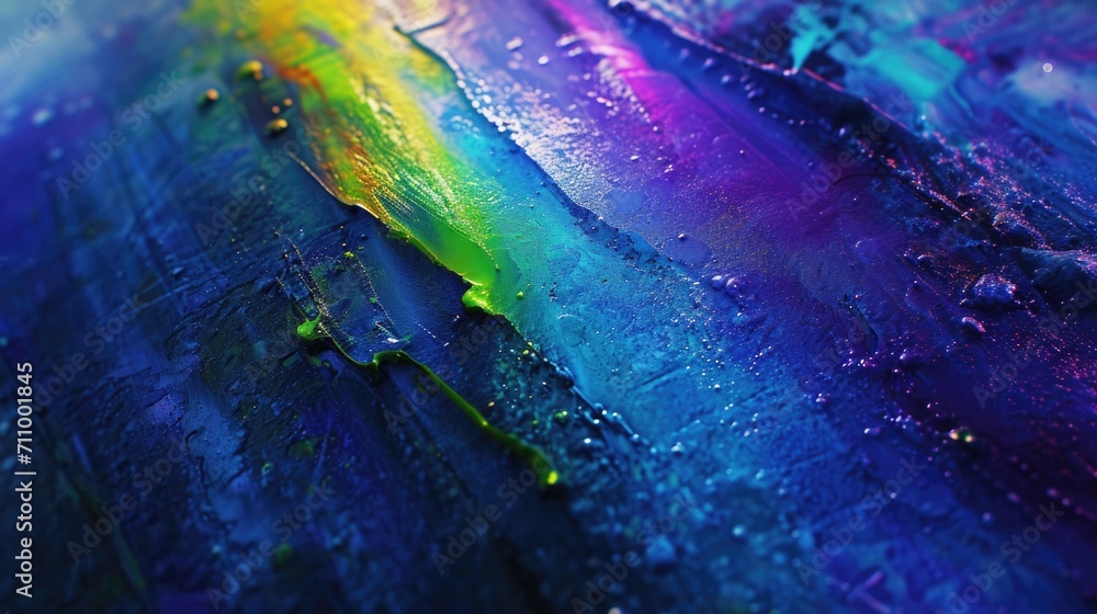 Poster Close up view of a vibrant and colorful painting placed on a table. Perfect for adding a pop of color and artistic flair to any space