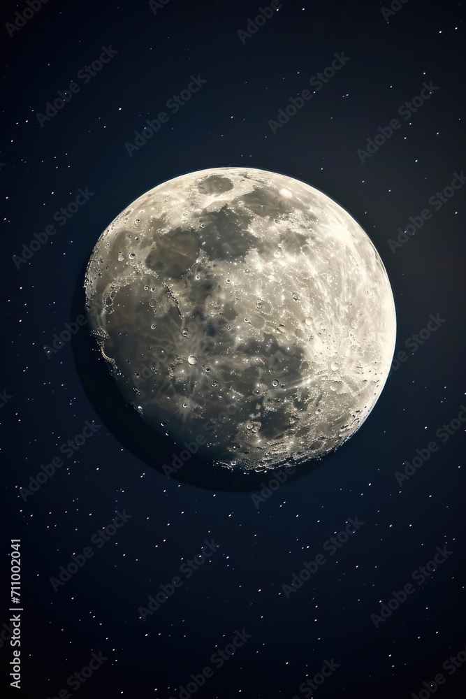 Aufkleber a stunning image of a full moon surrounded by twinkling stars. perfect for celestial-themed projects