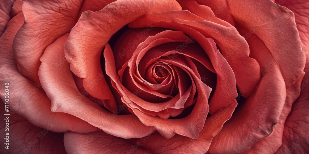 Poster a close-up view of a vibrant red rose flower. perfect for adding a touch of beauty and elegance to a