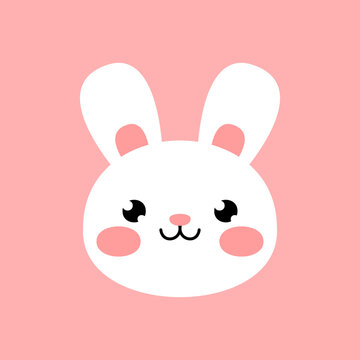 Bunny face illustration. Vector Easter bunny icon.