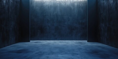 An empty room with concrete walls and floor. Ideal for industrial or minimalist design concepts