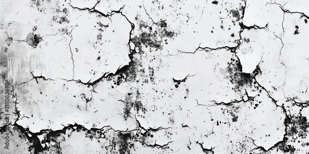 Poster a black and white photo of a cracked wall. perfect for adding texture and depth to design projects