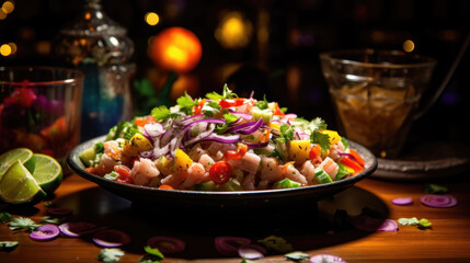 Fresh Ceviche with Vibrant Toppings