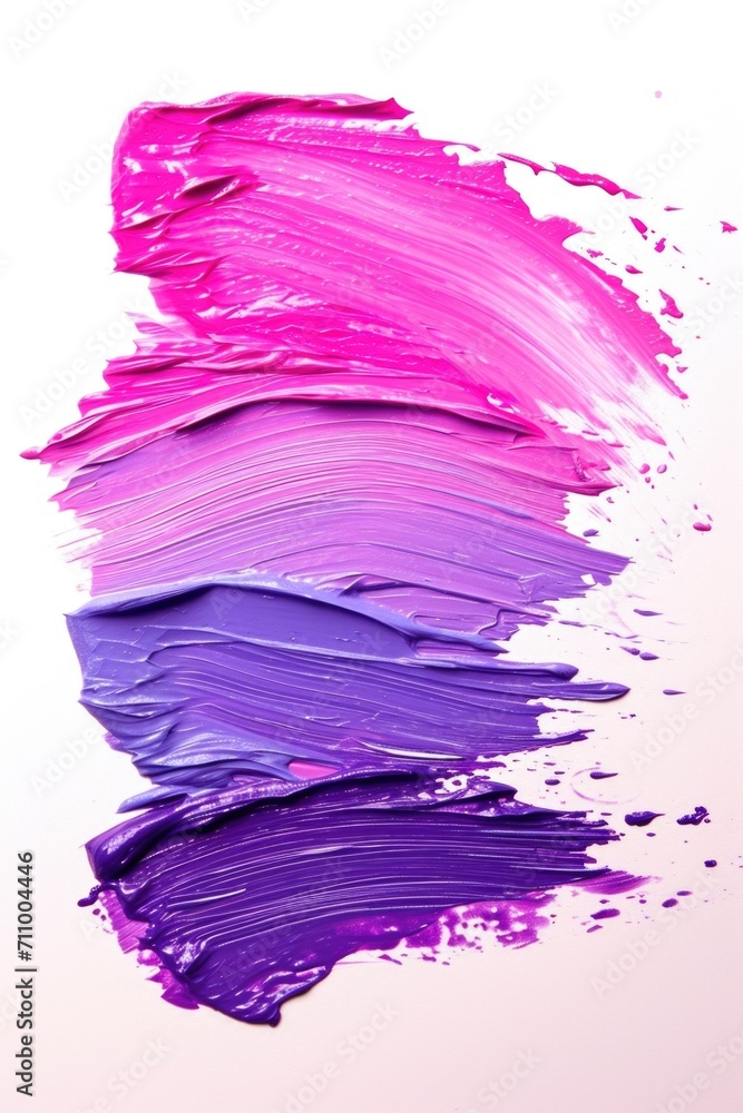 Poster a close up view of a pink and purple paint brush. can be used for art and craft projects