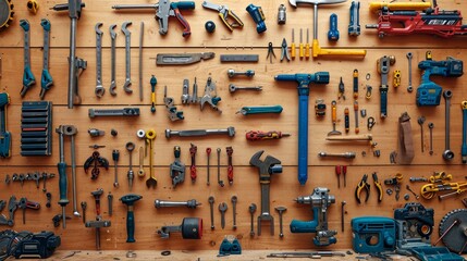 Power and Hand Tools Miscellaneous for Puzzle Template - obrazy, fototapety, plakaty