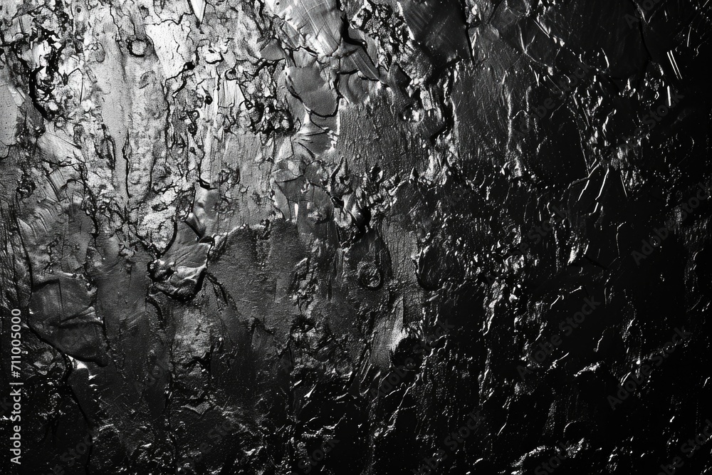 Poster A black and white photo capturing the texture of a wet wall. Suitable for various design projects