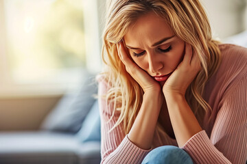 Worried Woman Deep in Thought