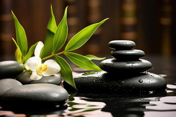 Spa massage stone therapy green