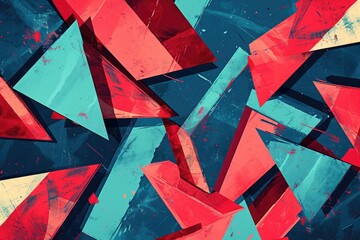 An abstract graphic with colorful geometric shapes, retro style