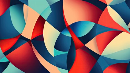 An abstract graphic with colorful geometric shapes, retro style