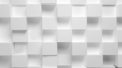 Abstract illustration of white cubes background. Futuristic background with geometric shapes.