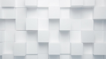 Abstract illustration of white cubes background. Futuristic background with geometric shapes.
