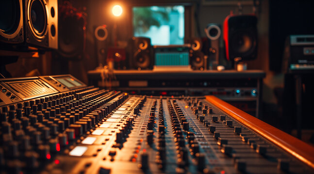 Sound studio scene. mixhng, dj concept. technician musical studio