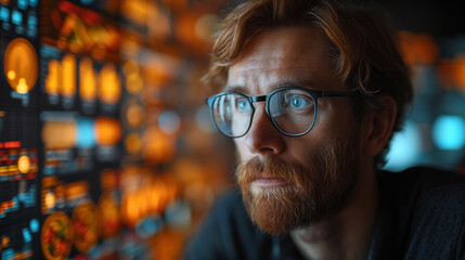 Businessman working with artificial intelligence and utilizing AI for business.