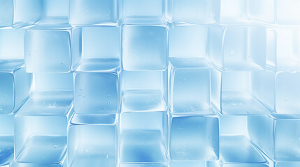 Obraz premium Blue ice cubes background close up