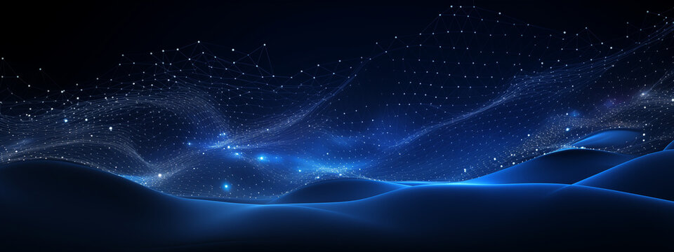 beautiful abstract wave technology background with blue light digital effect corporate concept