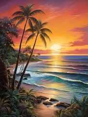 Island Sunsets: Captivating Tropical Serenity in Stunning Wall Prints