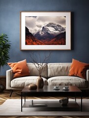 Captivating Alpine Majesty: Landscape Wall Prints showcasing Majestic Mountain Ranges