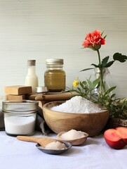 Obraz na płótnie Canvas Exfoliate with Radiance: Organic Skincare and Natural Beauty Secrets