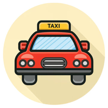 taxi icon on white background