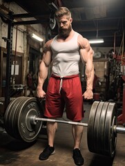 Fototapeta na wymiar Powerlifting Deadlifts: Unleashing Strength in Weightlifting