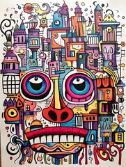 Quirky Doodles for Casual Wall Art: Creative Notepad Sketched Images