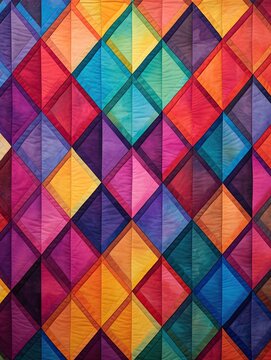 Colorful Wall Art: Captivating Quilt Patterns Displayed in Vivid Splendor
