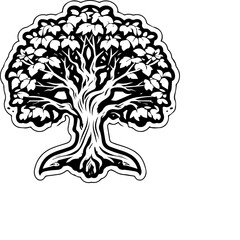 Fototapeta premium Beautiful Ancient Tree - Sticker Cutout Design