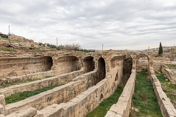 Dara Ancient City. Dara aqueducts, tare cisterns. Ancient Water Channels in the Ancient City of Dara in Mardin, Turkey.