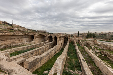 Dara Ancient City. Dara aqueducts, tare cisterns. Ancient Water Channels in the Ancient City of...