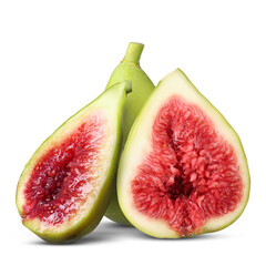 Fresh ripe green figs isolated on white