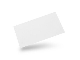Blank business card in air on white background. Mockup for design