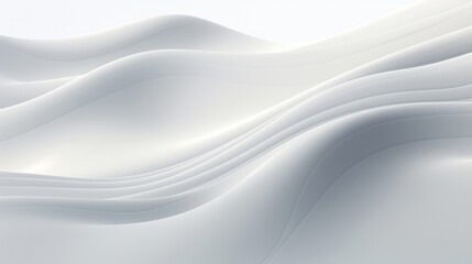 Futuristic White Abstract Perspective Waves on Grey Background AI Generated