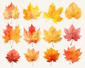 Watercolor Autumn Leaves