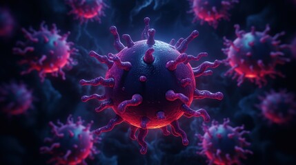 Cartoon characters cute, funny evil viruses, whimsical and infectious, creative and humorous animation of infectious microorganisms in comical and imaginative scenarios.