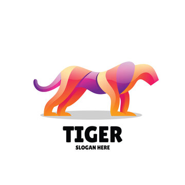 colorful tiger illustration gradient