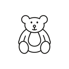 Teddy bear icon, isolated on white background, vector illustration