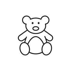 Teddy bear icon, isolated on white background, vector illustration