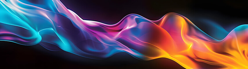 Obraz premium A mesmerizing burst of vibrant fractals dance across a dark canvas, creating a symphony of abstract art that captivates with its vivid colors and intricate vector graphics