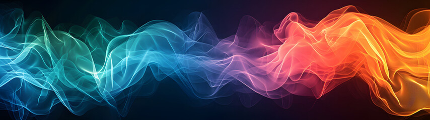 Fototapeta premium Vibrant hues swirl and dance against a dark canvas, creating an ethereal and enigmatic aura