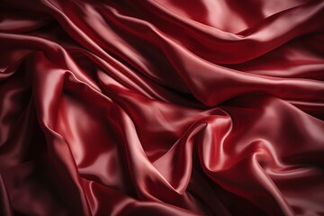 Obraz premium Red silk fabric with waves