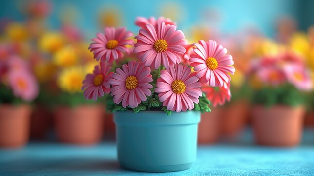 Cute 3D image of 3D flowers