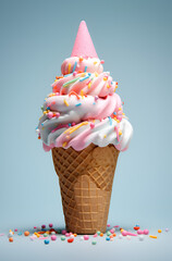  Ice cream in sugar cones stock photo