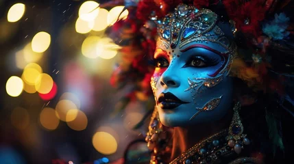 Fotobehang Woman dressed for Carnival, Venice, Italy © Odesza