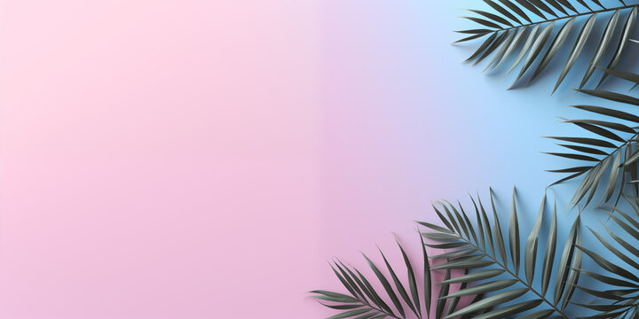 gentle background with palm leaves.  copy space