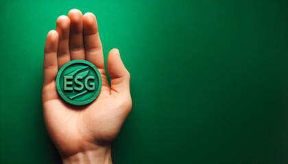 ESG icon concept  for environmental, social, and governance in sustainable and ethical business on the Network. Generative AI. - obrazy, fototapety, plakaty