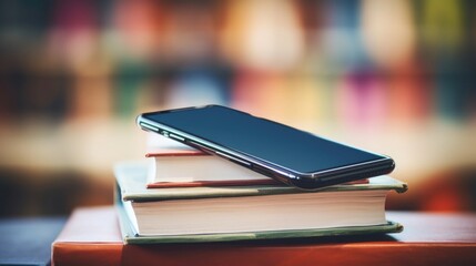 Closeup of a smartphone with multiple digital textbook apps open, providing convenient access for studying onthego. - obrazy, fototapety, plakaty