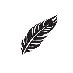 Feather in cartoon, doodle style . Image for t shirt. Isolated 2d vector illustration in logo, icon, sketch style, Eps 10, black and white. AI Generative