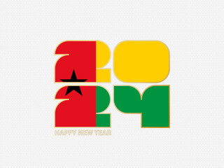 Abstract numbers 2024 with flag of Guinea-Bissau.
